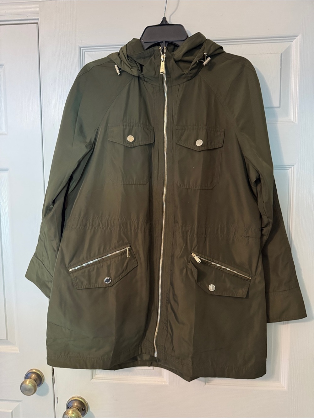 Michael Kors Olive Green Hooded Anorak Jacket